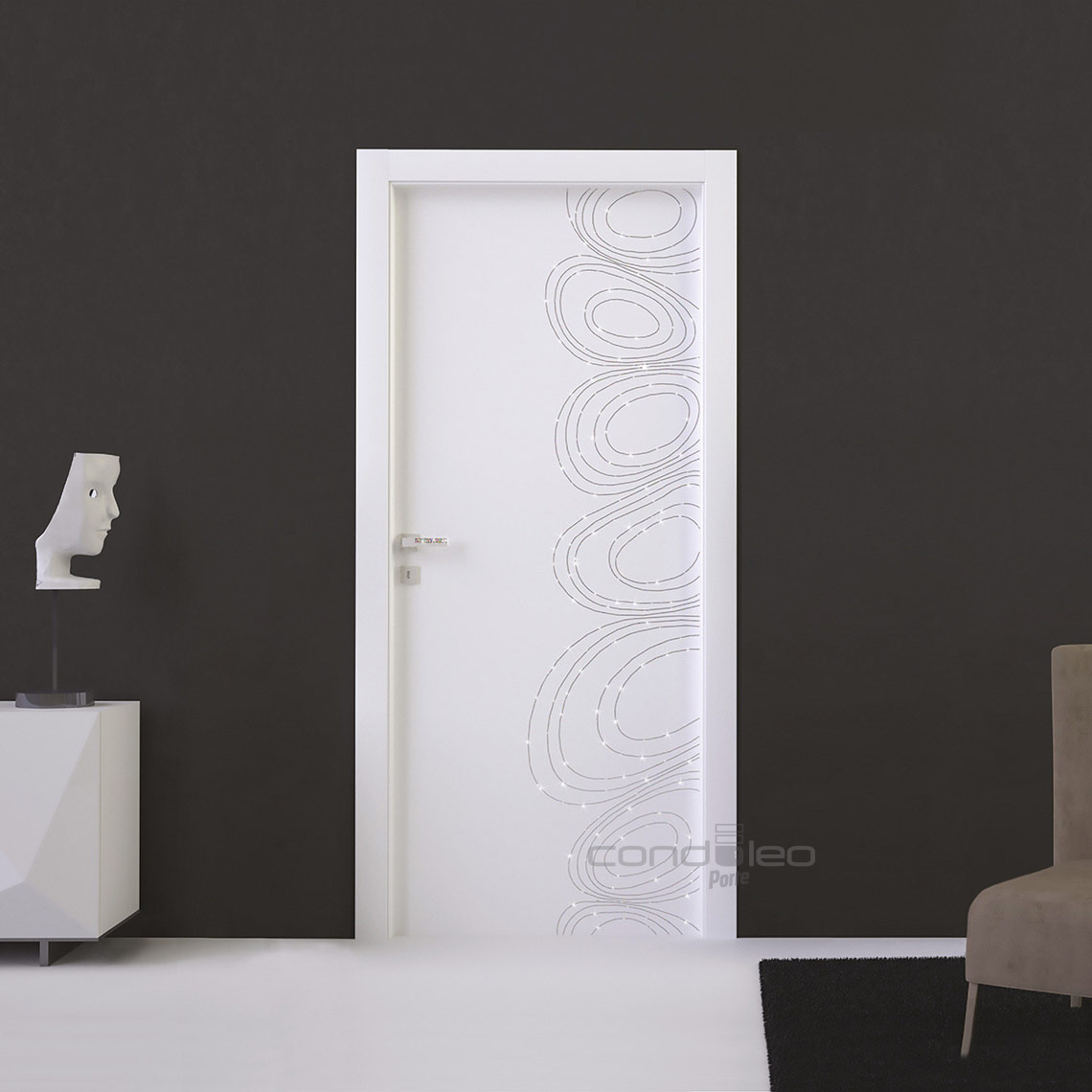 Porte Bianche con Brillantini Modello L049 • Porte interne Condoleo